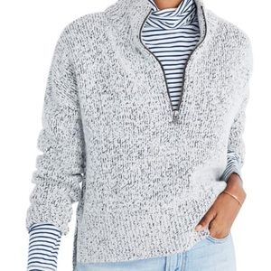 MADEWELL marled half zip sweater